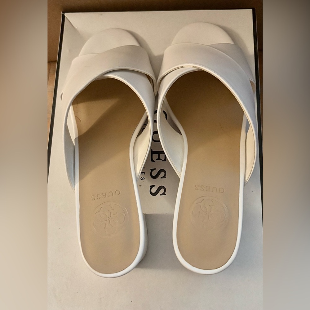 Guess-White Mules with Criss-Cross Straps-Size 9 - Picture 6 of 8